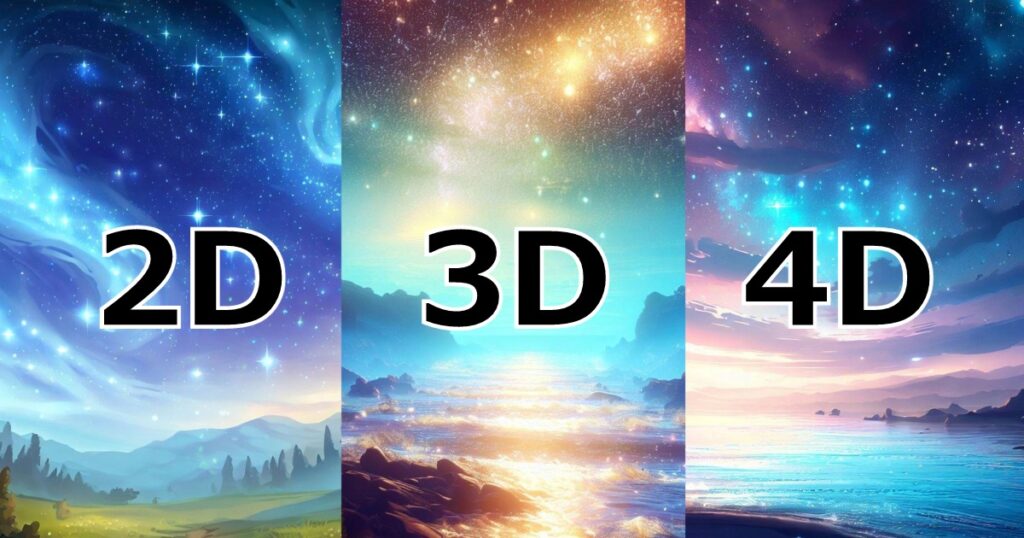 2D3D4Dの見え方の違い